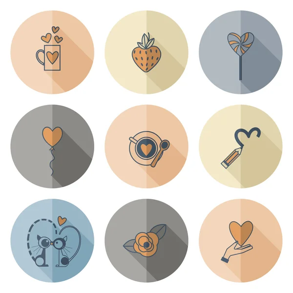 Happy Valentines Day Icons — Stock Vector