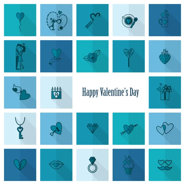 Happy Valentines Day Icons — Stock Vector