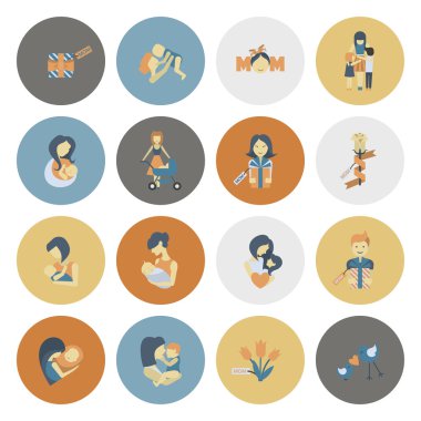 Mutlu anneler günü simgeler