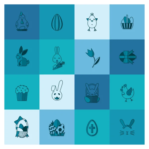 Celebration Easter Icons — Stock Vector