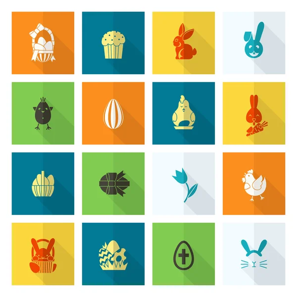 Celebración Iconos de Pascua — Vector de stock