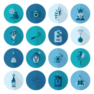 Mutlu doğum günü Icons set