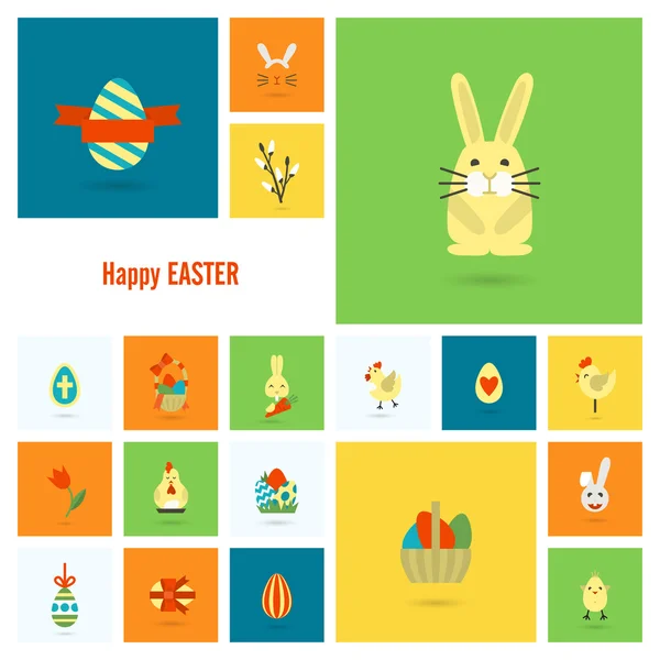 Celebración Iconos de Pascua — Vector de stock