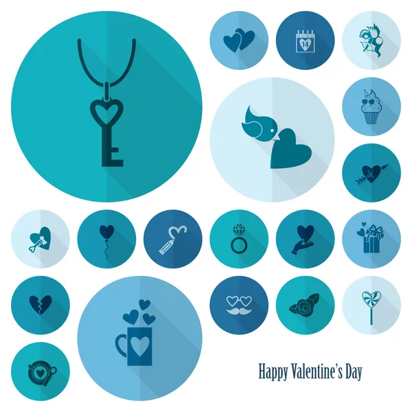 Happy Valentijnsdag pictogrammen — Stockvector