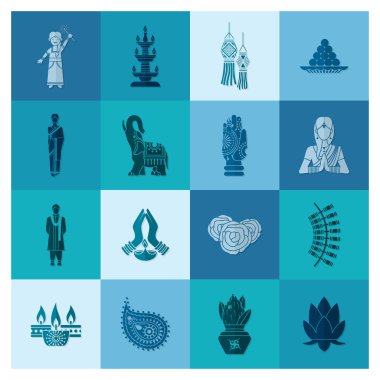 Diwali. Hint Festivali simgeler