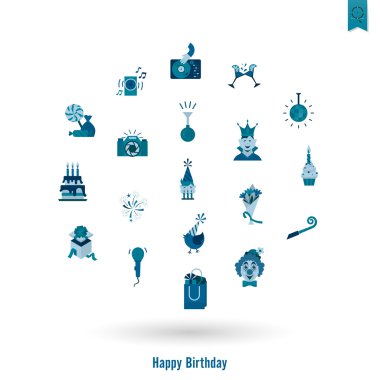 Mutlu doğum günü Icons set