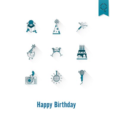 Mutlu doğum günü Icons set