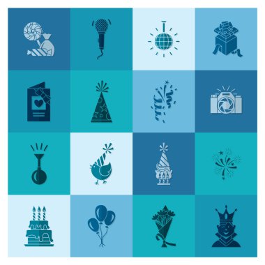 Mutlu doğum günü Icons set