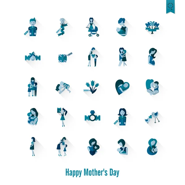 Feliz Día de las Madres Iconos — Archivo Imágenes Vectoriales