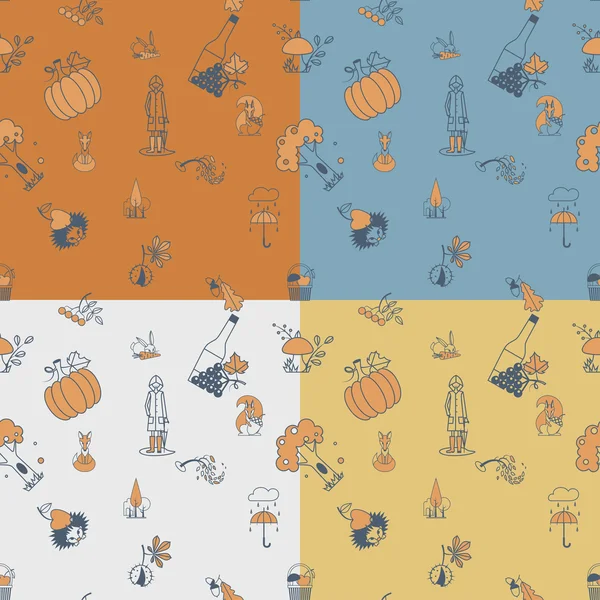 Autumn Seamless Pattern — Stock Vector