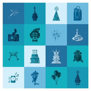 Mutlu doğum günü Icons set