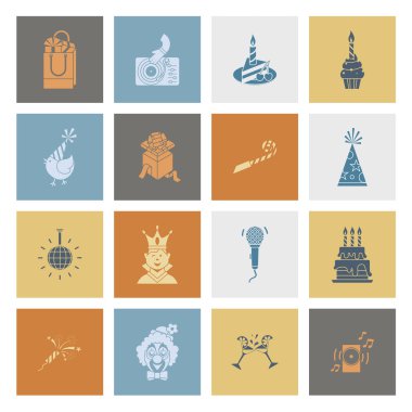 Mutlu doğum günü Icons set