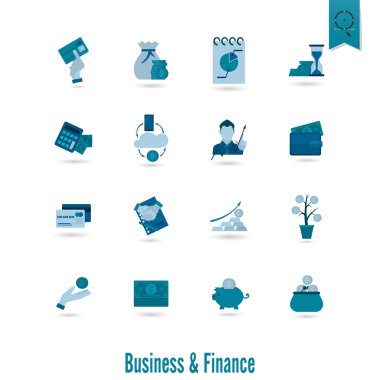 iş ve finans simgesi seti