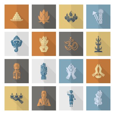 Diwali. Hint Festivali simgeler