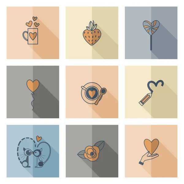 Happy Valentines Day Icons — Stock Vector