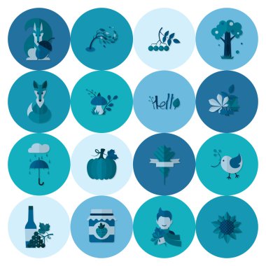 Düz sonbahar simgeler kümesi