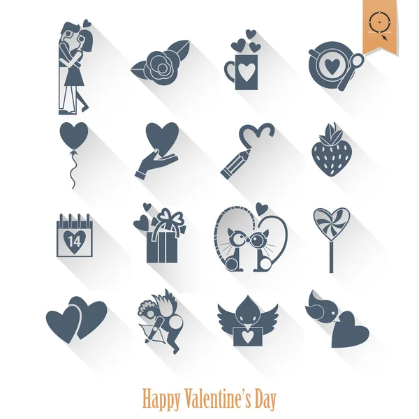 Happy Valentijnsdag pictogrammen — Stockvector