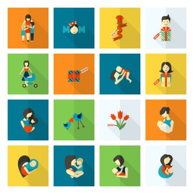 Mutlu anneler günü simgeler