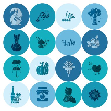 Düz sonbahar simgeler kümesi