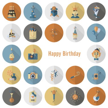 Mutlu doğum günü Icons set