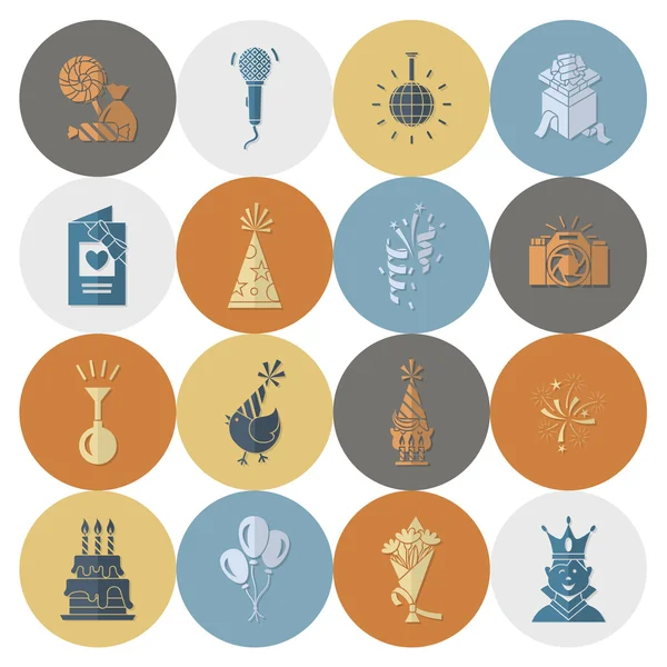 Mutlu doğum günü Icons set