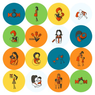 Mutlu anneler günü simgeler
