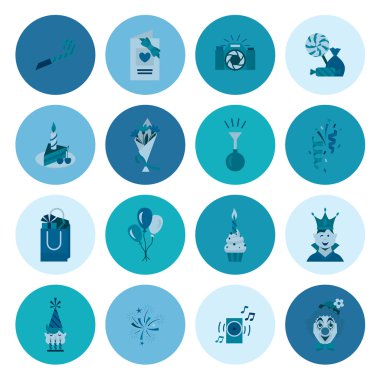 Mutlu doğum günü Icons set