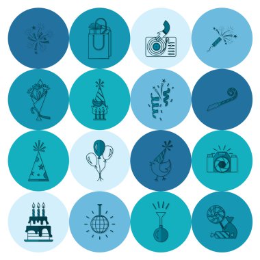 Mutlu doğum günü Icons set