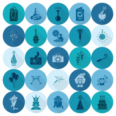 Mutlu doğum günü Icons set