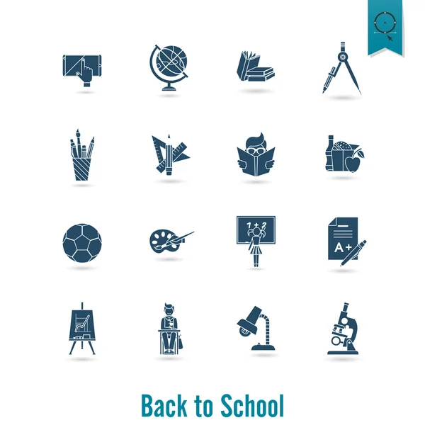 Icone della scuola e dell'istruzione — Vettoriale Stock
