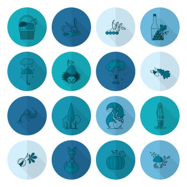 Düz sonbahar simgeler kümesi