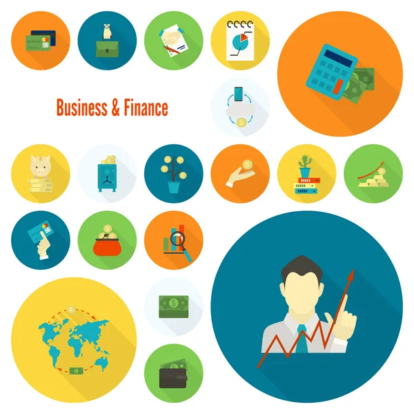 Business and Finance Icon Set — Stock Vector