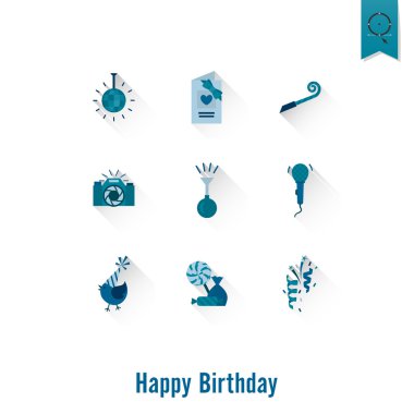 Mutlu doğum günü Icons set