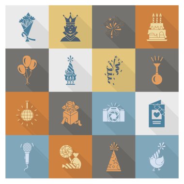 Mutlu doğum günü Icons set