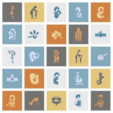 Mutlu anneler günü simgeler