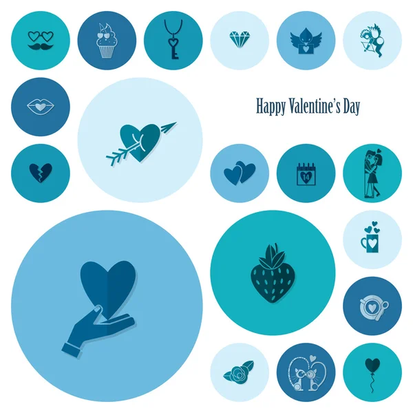 Happy Valentijnsdag pictogrammen — Stockvector