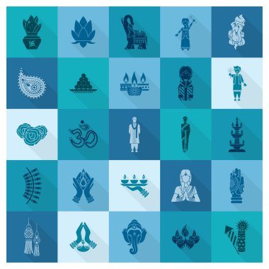 Diwali. Hint Festivali simgeler