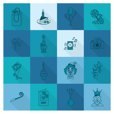 Mutlu doğum günü Icons set