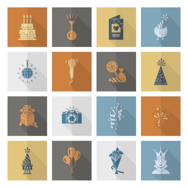 Mutlu doğum günü Icons set