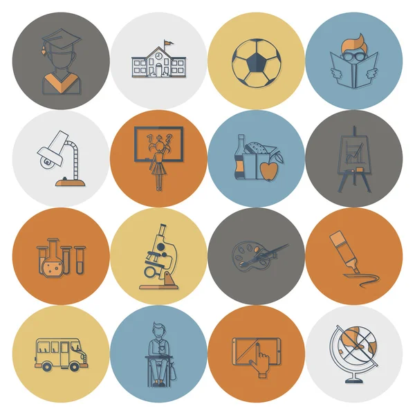 School and Education Icons — Stock Vector