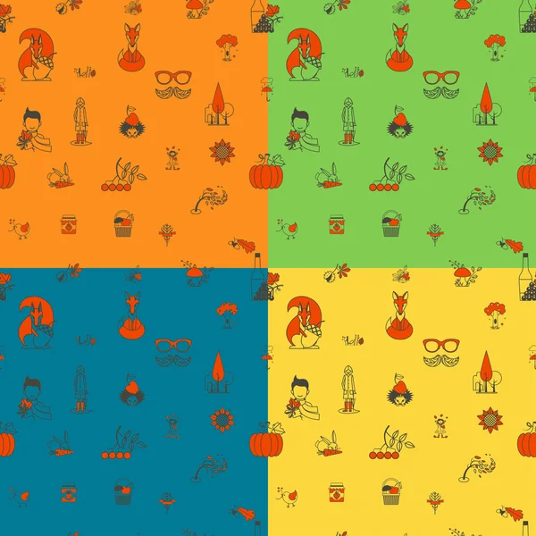 Autumn Seamless Pattern — Stock Vector