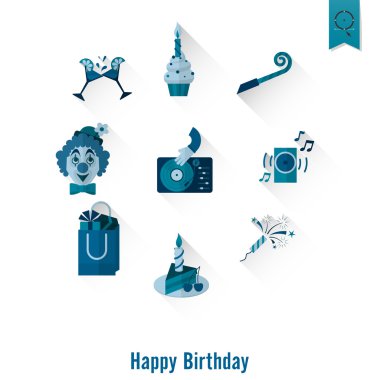 Mutlu doğum günü Icons set