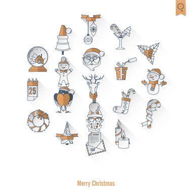 Noel ve Kış simgeleri koleksiyonu