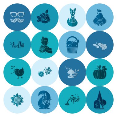 Düz sonbahar simgeler kümesi