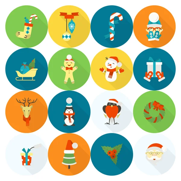 Colección de iconos de Navidad e Invierno — Vector de stock