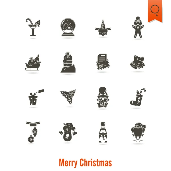 Collection d'icônes de Noël et d'hiver — Image vectorielle