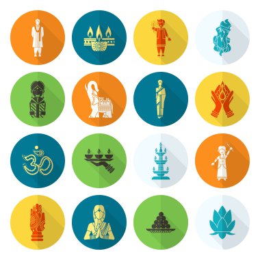 Diwali. Hint Festivali simgeler