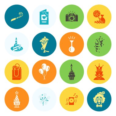 Mutlu doğum günü Icons set