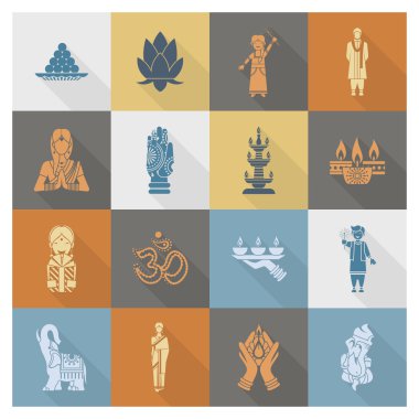 Diwali. Hint Festivali simgeler