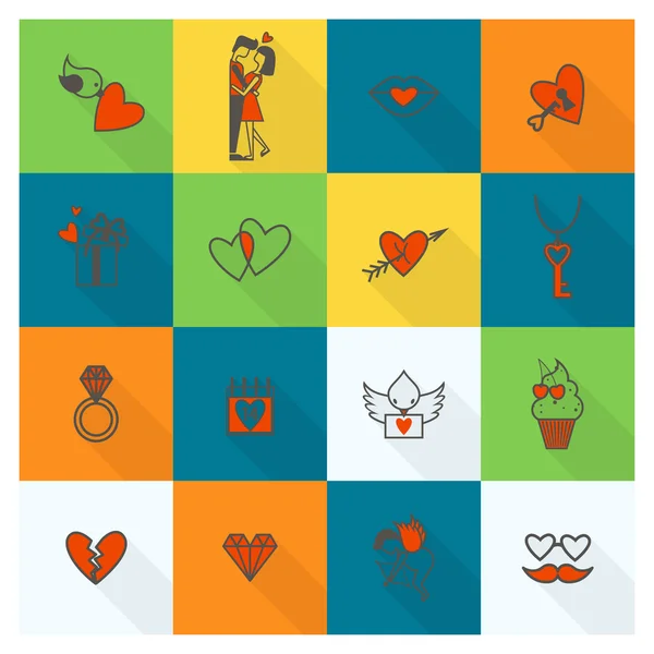 Happy Valentines Day Icons — Stock Vector